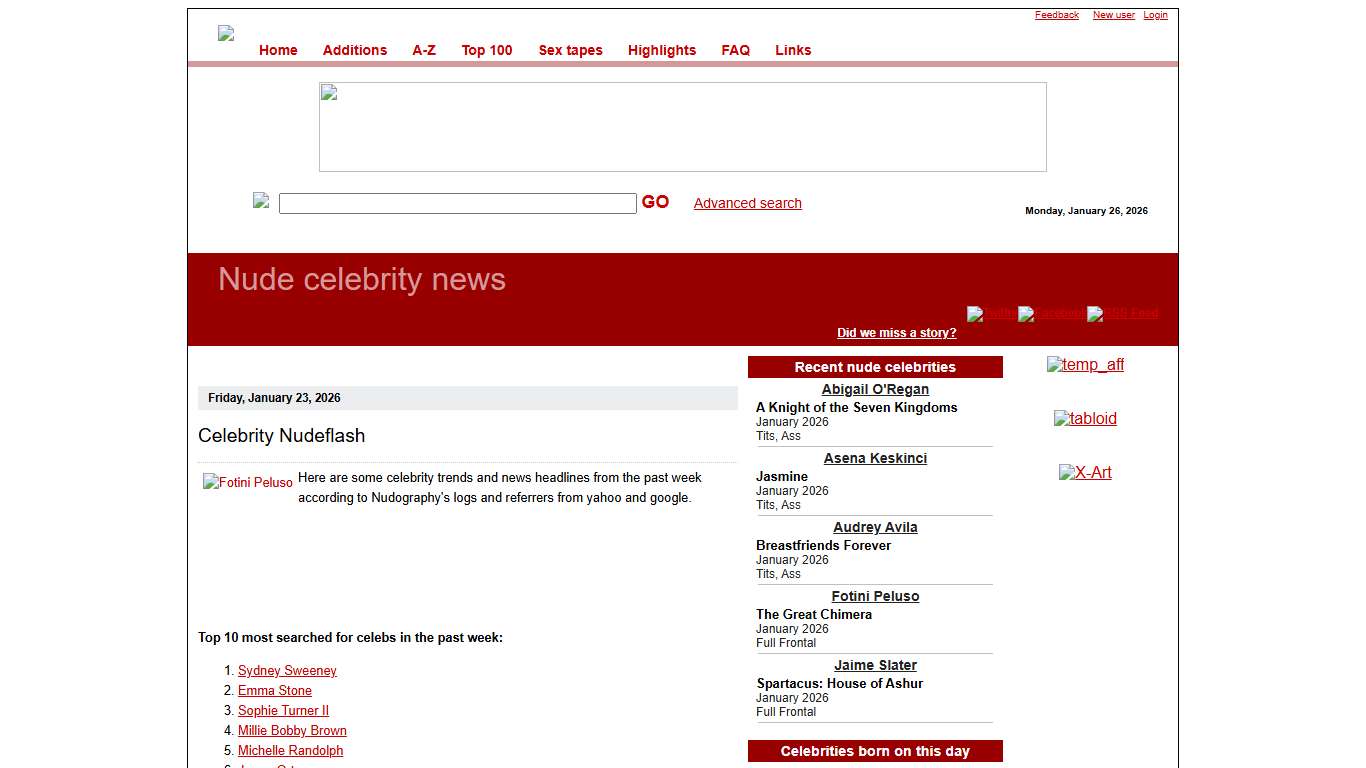 Nude Celebrities - Pictures of every celebrity naked - Nudography.com